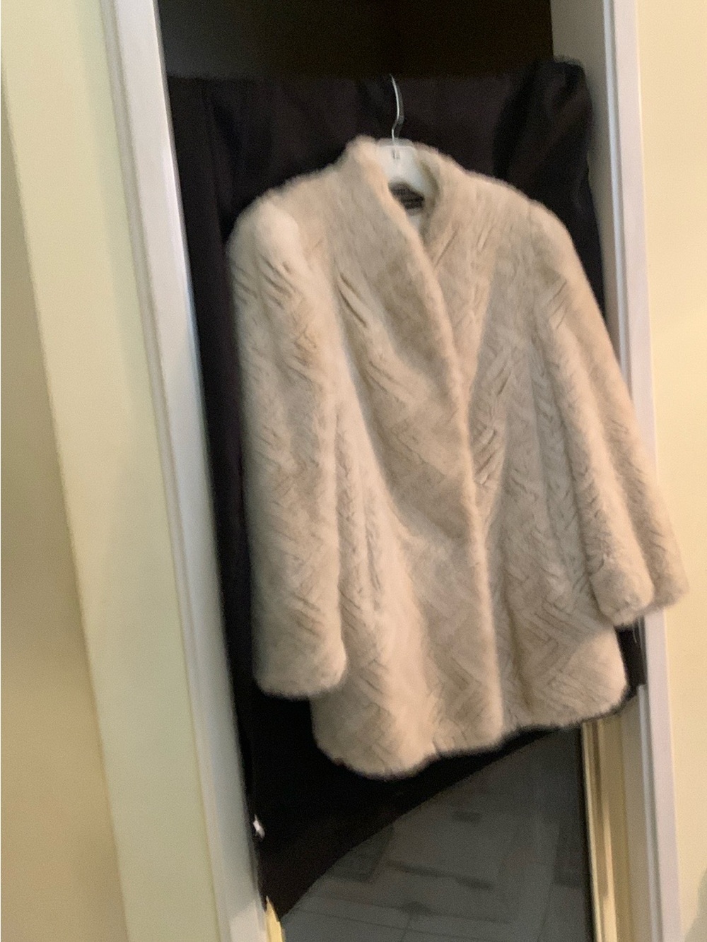 Vintage Jacques Saint LaurentWomen’s Cream Faux Fur Coat - Elegant Winter Jacket